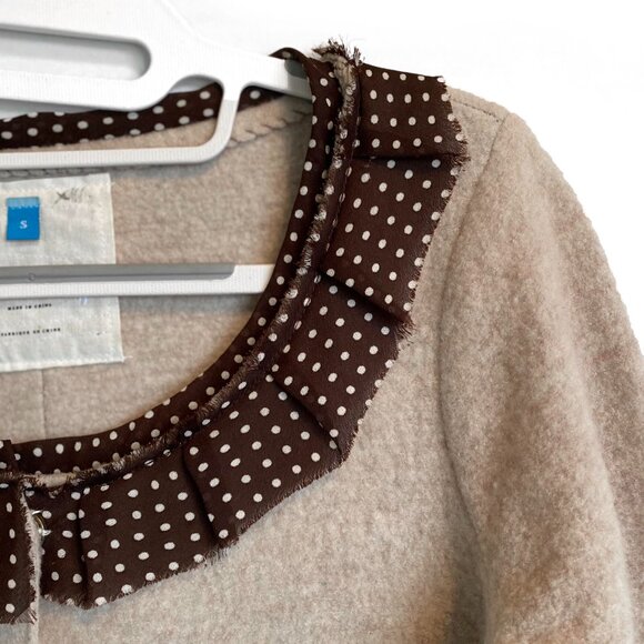 Sparrow Beige and Brown Polka Dot Cardigan - Picture 4 of 8